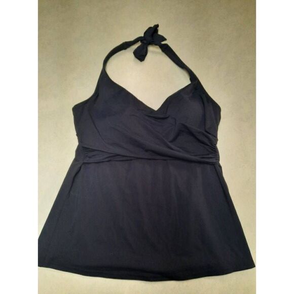 Lands End Size 12 Halter Tankini Top Navy Blue - Picture 1 of 3